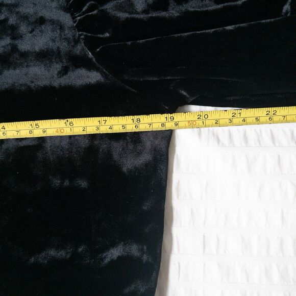 Black Velvet Puff Long Sleeves Top Marc New York Size L - Picture 8 of 10